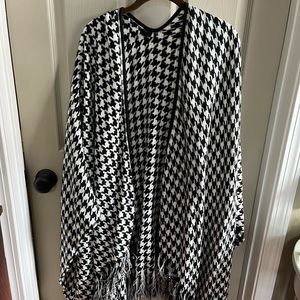 Black and white poncho
